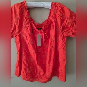 NWT J. Crew Red Tie Front Blouse